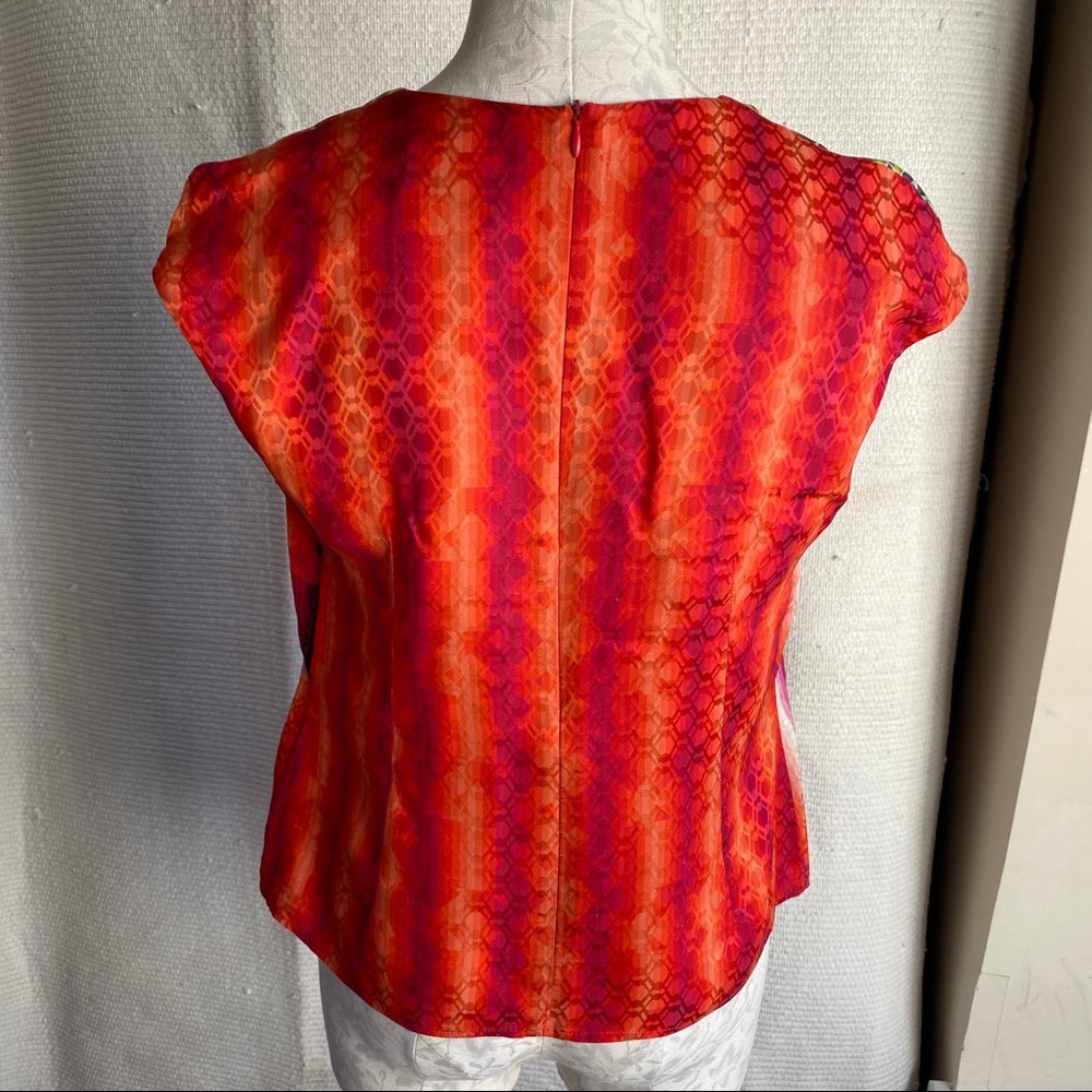 Peter Pilotto Silk Geometric Print Sleeveless Top - Picture 6 of 8